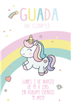 Invitación Baby Unicorn. Pers